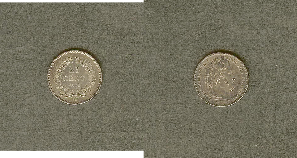 25 centimes Louis-Philippe 1845 Lille SUP